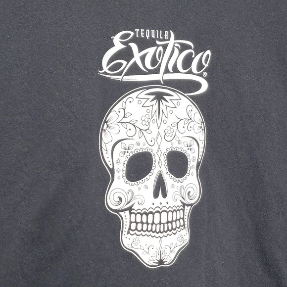Tequila Exotico Graphic Skull Baby Doll Tee - Picture 5 of 8